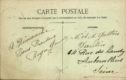 POSTAL Nanterre de la VENDIMIA que los bomberos saludan a los colores