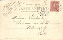 Chalet de Meudon Moliere de la POSTAL de la VENDIMIA la tabla de Moliere en la horquilla del jardín