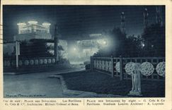 CPA Place des Invalides La nuit Paris Les pavillons 