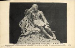 CPA Conservatoire National des Arts Metiers rue St Martin Paris Monument de Cugnot inventeur de la locomotive moderne T