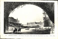 CPA Ancien Paris La Seine vue prise d'une arche du pont Neuf vers 1805 