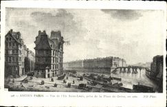 VINTAGE POSTCARD Old Paris Seen of the Saint Louis taken of the place of Strike in 1760
