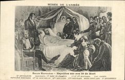 VINTAGE POSTCARD Museum of the Army Paris Napoleon Room on his bed of death