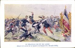 CPA Drapeau du 57eme de Ligne Rezonville 1870