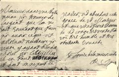 CPA Lettre de Mlle de la Valliere a Nicolas Desmarez 1707