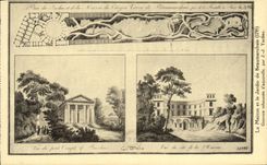 VINTAGE POSTCARD Revolution the house and the garden of Beaumarchais