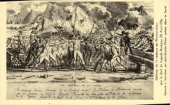 CPA DEfense de la redoute de Montenesimo par le chef de brigade Rampon 1796