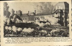 VINTAGE POSTCARD Taken Tileries 1792