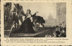 VINTAGE POSTCARD Execution of Mrs. Elisabeth May 10th, 1794