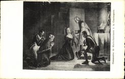 VINTAGE POSTCARD Communion of Marie Antoinette to the Paris Caretaker's lodge