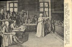 VINTAGE POSTCARD Marie Antoinette in front of the Court Revolutonnaire Bubble