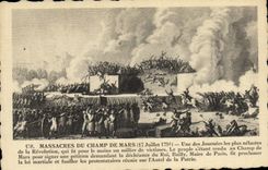 VINTAGE POSTCARD Massacres of the Field of March 17 July 1791 Revolution