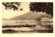 VINTAGE POSTCARD Gerardmer Boats At the edge of the Lake