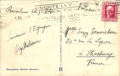 VINTAGE POSTCARD Barcelona Salo de Fermin Galan Avenuo F Galan