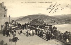 VINTAGE POSTCARD San Sebastian Terraza LED Assembles Igueldo