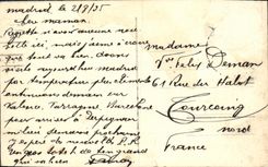 VINTAGE POSTCARD Madrid Palacio Nacional there Puente de Segovia