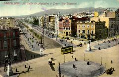 VINTAGE POSTCARD Barcelona Fixes of Arguelles Gran Via Diagonal