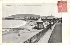CPA Pyrenees La Plage et la cabine Royale a Saint Sebastien 