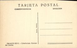 VINTAGE POSTCARD Palacio Real Caballerizas Carroza de Concha