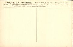 CPA Frontiere Franco Espagnole L'ile des Faisans Bidassoa
