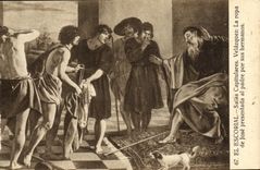 VINTAGE POSTCARD El Escorial Salted Capitulares Velazquez Ropa of Jose presentada Al padre por known hermanos