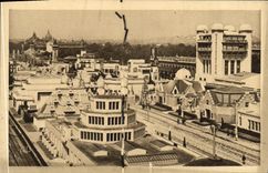 VINTAGE POSTCARD Paris Fair of Decorative Arts Panoramic View on the bridge Alexandre III