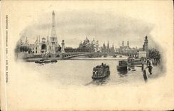 VINTAGE POSTCARD World Fair Street of the Nations Eiffel Tower