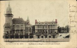 VINTAGE POSTCARD Fair Of 1900 Paris Houses of Hungary and the United Kingdom
