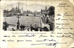 VINTAGE POSTCARD World Fair View on the Seine seen from of the bridge Alexandre