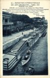 VINTAGE POSTCARD Expostition International of decorative arts Paris barges Pauil Boiret