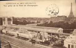 CPA Expostition Des arts decoratifs vue prise de la tour de champagne Tour Eiffel