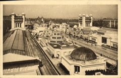 VINTAGE POSTCARD Paris Expostition Of decorative arts seen panoramic catch of the tower of the wines of Bordeaux wine and the western south