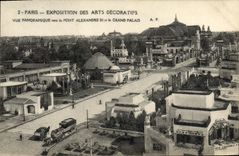 CPA Paris Expostition Internationale des arts decoratifs vue panoramique vers le pont alexandre III et le grand palais