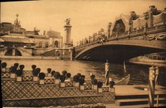VINTAGE POSTCARD Expostition of decorative arts Paris 1925 the bridge Alexandre III decorated by Dufrene