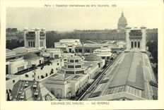 VINTAGE POSTCARD Paris Expostition Inaternationale of decorative arts Esplanade of the invalids View