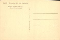 Feria de París de la POSTAL de la VENDIMIA de la casa decorativa de los artes de África francesa