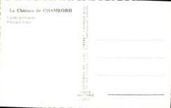 MODERN CARD the Castle De Chambord principal frontage