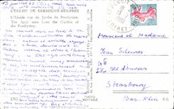 MODERN CARD the Church De Germigny Of Close the apse Seen Of the Garden of the presbytery