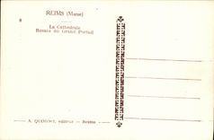 MODERN CARD Rheims the Cathedral Rosette of the large gate