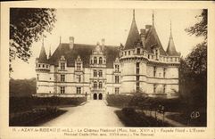 CPA Azay Le Rideau Le Chateau National Facade Nord L'Entree