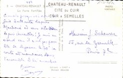 MODERN CARD Renault Castle the Fortifiee Gate