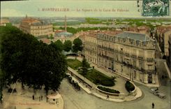 CPA Montpellier Le Square De La Gare De Palavas