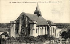VINTAGE POSTCARD Candes the Commencee Church