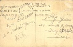 VINTAGE POSTCARD Drill of Fontainebleau Left the cave of the brigands