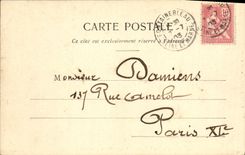 VINTAGE POSTCARD Drill De Fontainebleau Pond With the Members of a league