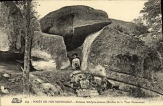 VINTAGE POSTCARD Drill De Fontainebleau Dolmen Adolphe Joanne Rocks of the Denecourt Tower