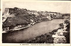 VINTAGE POSTCARD Bonifacio Panorama of the narrow part and the citadel