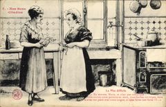 CPA Nos Bons citadins le plat difficile