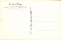 La POSTAL Francia suave de la VENDIMIA dimensiona la catarata azul del lobo el puente del lobo