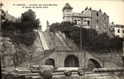 VINTAGE POSTCARD Nantes Staircase Of the Hundred Steps and statue of holy Anne